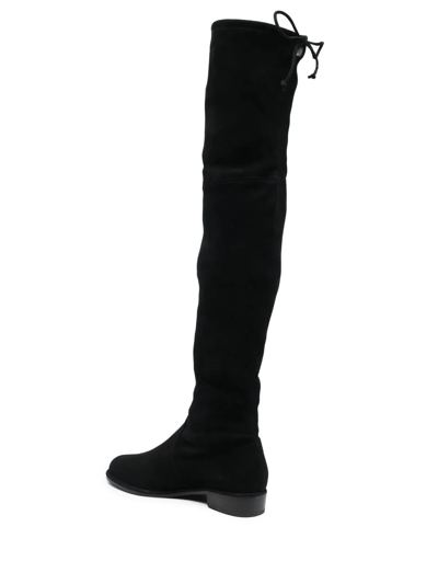 Shop Stuart Weitzman Thigh-high Low-heel Boots In Black