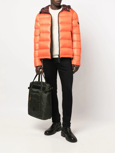 Shop Peuterey Feather-down Padded Puffer Jacket In Orange