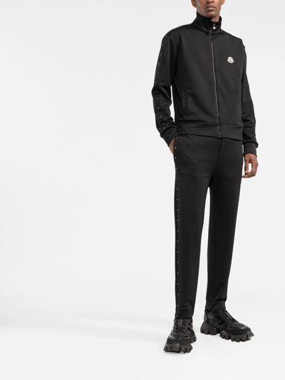 Moncler Studded Drawstring Track Pants In Black