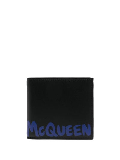 Shop Alexander Mcqueen Logo-print Bi-fold Wallet In Black
