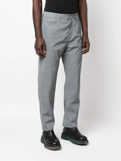 Shop Helmut Lang Straight-leg Trousers In Silver