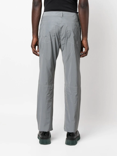 Shop Helmut Lang Straight-leg Trousers In Silver