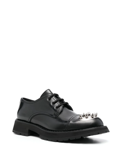 Alexander Mcqueen Punk Stud Leather Derby Shoes In Black