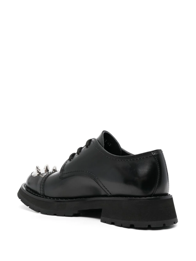 Alexander Mcqueen Punk Stud Leather Derby Shoes In Black