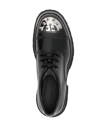 Alexander Mcqueen Punk Stud Leather Derby Shoes In Black