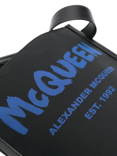 Shop Alexander Mcqueen Logo-print Messenger Bag In Black