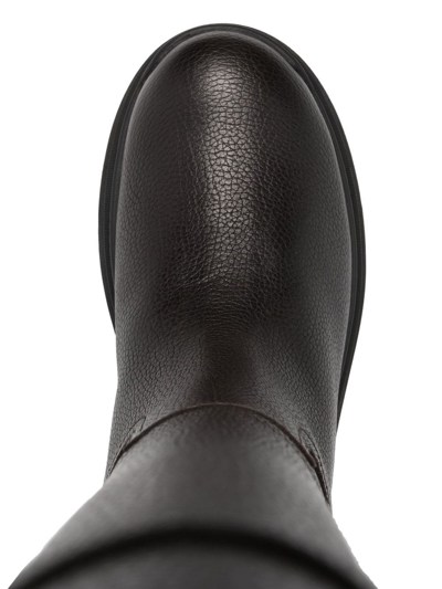Shop Ferragamo Ryder Buckle-embellished Knee-high Boots In Brown
