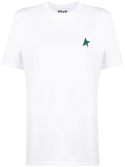 Shop Golden Goose Logo-print Short-sleeved T-shirt In White