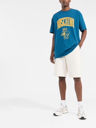 Moschino Logo-print Cotton T-shirt In 1320 Blu