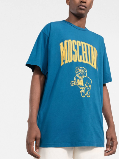 Moschino Logo-print Cotton T-shirt In 1320 Blu