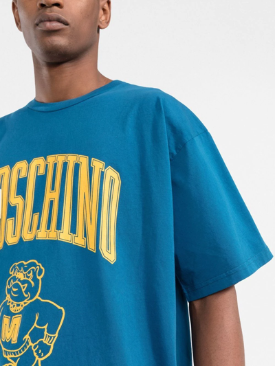 Moschino Logo-print Cotton T-shirt In 1320 Blu