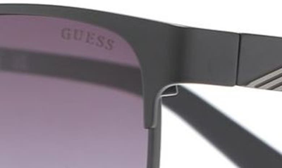 Shop Guess 56mm Square Sunglasses In Matte Black / Gradient Smoke