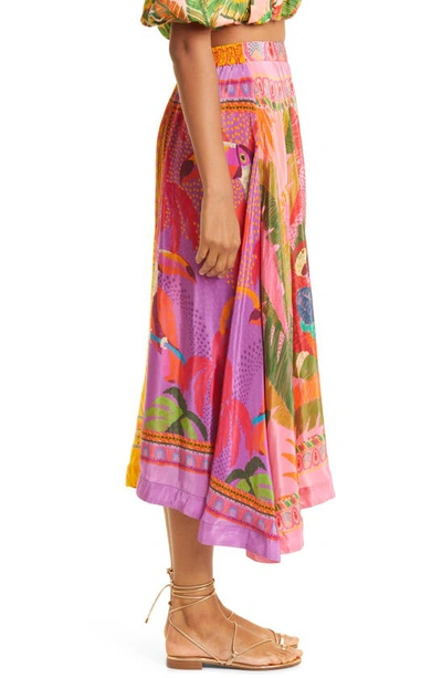 Farm Rio Mixed Scarves Midi Skirt In Multi | ModeSens