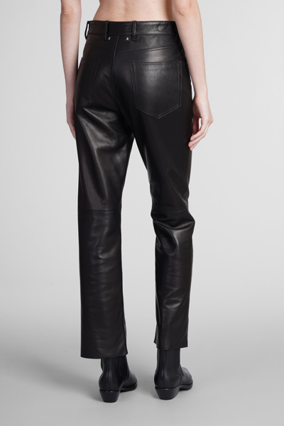 Shop Golden Goose Pants In Black Leather
