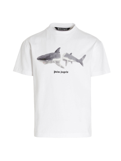 Shop Palm Angels Shark T-shirt In White