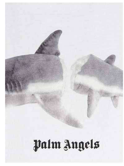 Shop Palm Angels Shark T-shirt In White