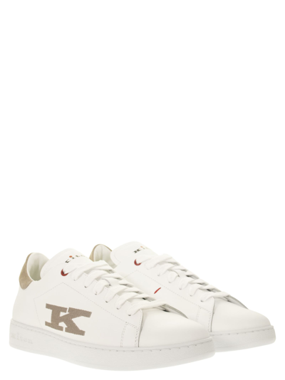 Kiton Embroidered-logo Low-top Sneakers In Black