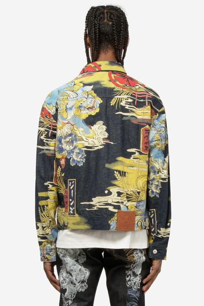 Shop Evisu Komainu Vintage Jacket In Multicolor