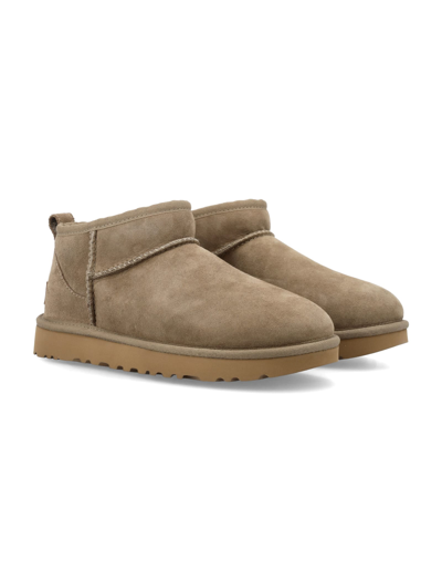 Ugg Light Beige Ultra Mini Ankle Boots In Antilope | ModeSens