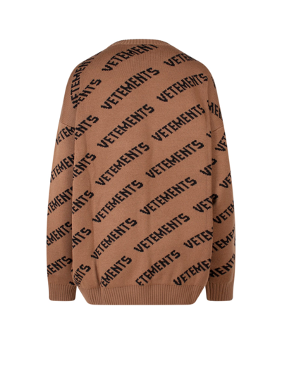 Shop Vetements Sweater In Brown