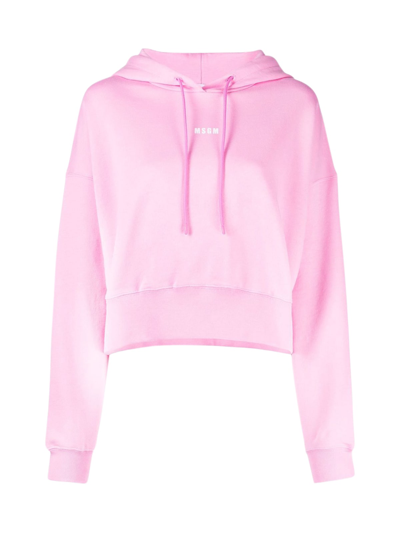 Shop Msgm Sweatshirt Hoodie In Pink