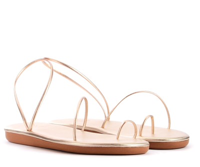 Shop Ancient Greek Sandals Kansiz In Platinum-coloured Leather In Argento