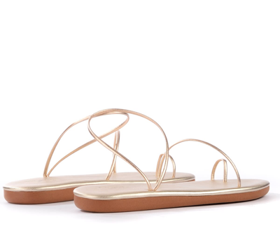 Shop Ancient Greek Sandals Kansiz In Platinum-coloured Leather In Argento