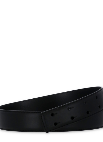 Shop Moschino Logo Leather Belt In Fantasia Nero