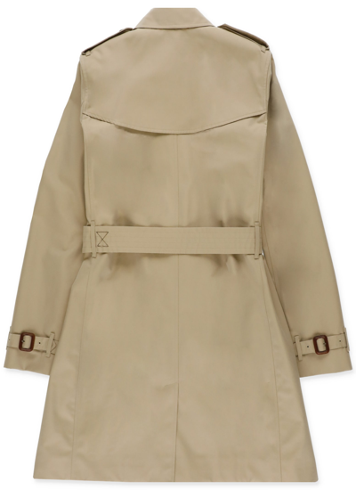 Shop Burberry Cotton Waterproof Trench Coat In Honey