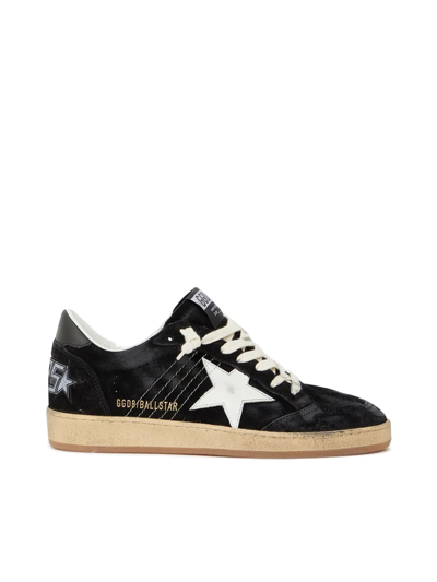 Shop Golden Goose Ball Star Suede Upper With Stitchingand Spur Leather Star And Heel In Black White