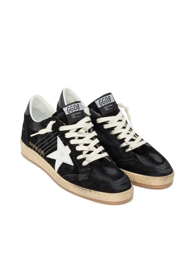 Shop Golden Goose Ball Star Suede Upper With Stitchingand Spur Leather Star And Heel In Black White