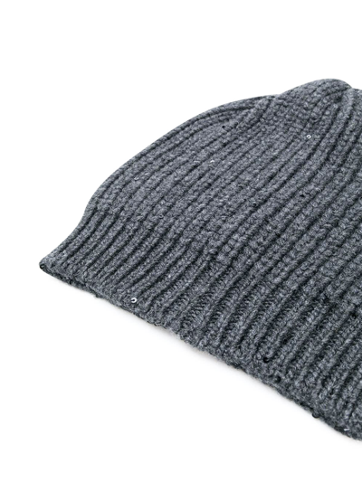 Brunello Cucinelli Ribbed Knit Beanie In Piombo
