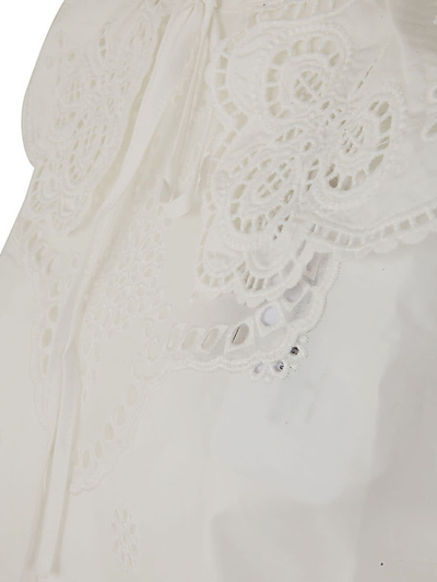 Shop Self-portrait Daisy Cotton Broderie Anglaise Shirt In White
