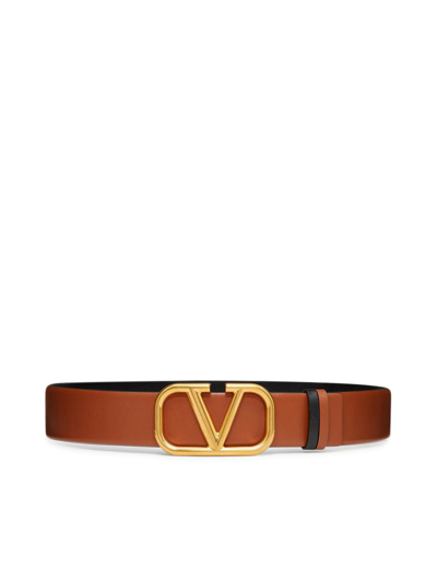 Reversible Vlogo Signature Belt In Glossy Calfskin 30 Mm by