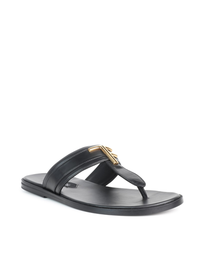 Shop Tom Ford Smooth Leather Sandals In Black