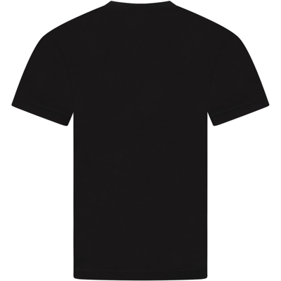 Shop Dsquared2 Black T-shirt For Kids With Red Logo