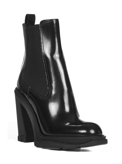 Shop Alexander Mcqueen Chelsea Tread Boots In Black
