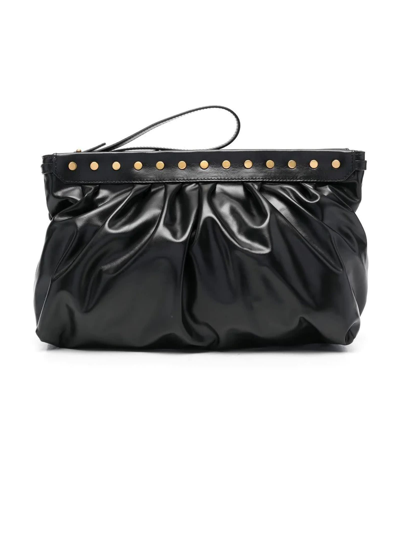 Shop Isabel Marant Black Leather Luz Leather Clutch Bag In Nero