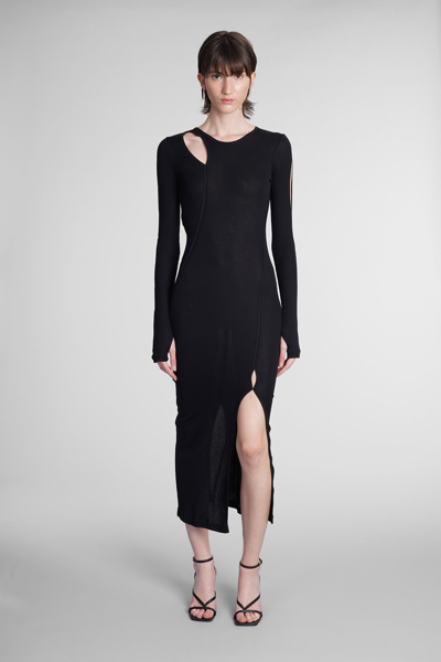 Shop Helmut Lang Dress In Black Cotton