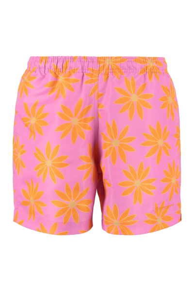 Shop Jacquemus Le Maillot Floral Print Swim Shorts In Multicolor