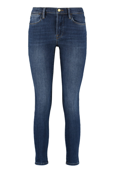 Shop Frame High-rise Skinny-fit Jeans In Denim