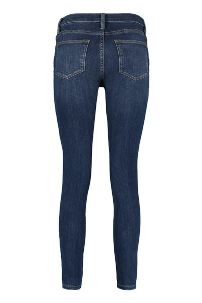 Shop Frame High-rise Skinny-fit Jeans In Denim