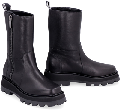 Shop Jimmy Choo Bayu Flat Leather Boots In Black