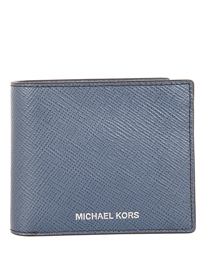 Shop Michael Kors Billfold With Coin Pocket In Navy