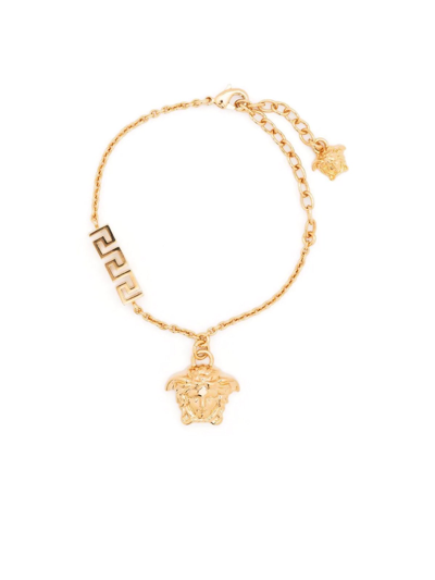 Shop Versace Logo Bracelet In Oro