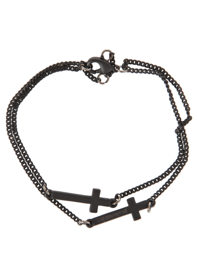 Shop Dsquared2 Black Varnished Metal Bracelet