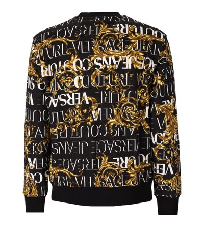 Shop Versace Jeans Couture Logo Baroque Black Gold Sweatshirt