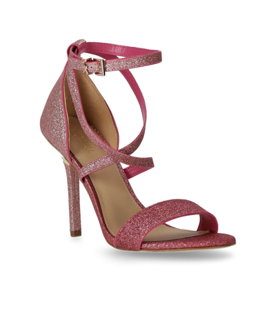 Shop Michael Kors Astrid Crossover Strap Glitter Sandals In Fuchsia