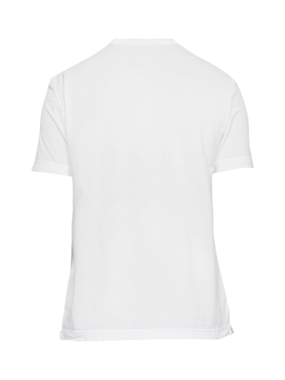 Shop Drumohr Cotton Crew Neck T-shirt In White