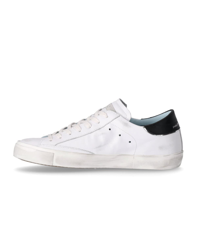 Shop Philippe Model Prsx Low White Black Sneaker In Nero